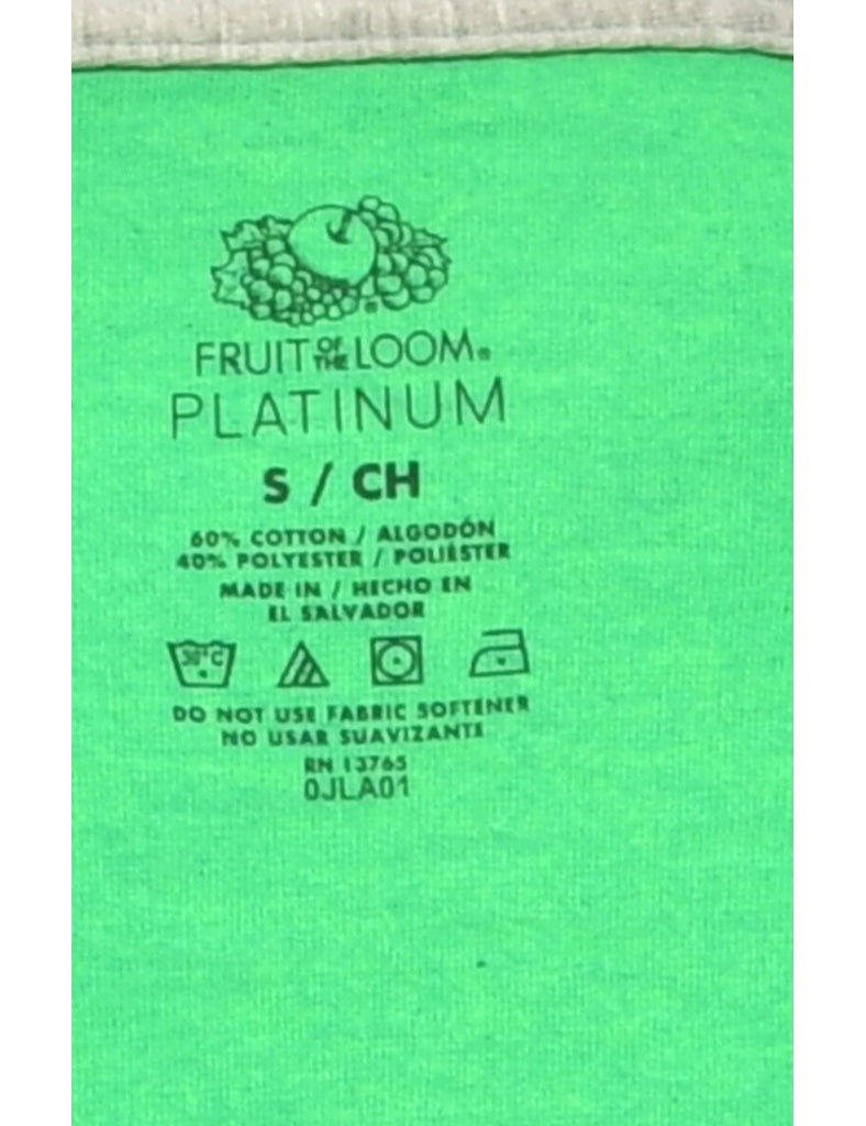 Green Fruit Of The Loom Plain T-shirt - S