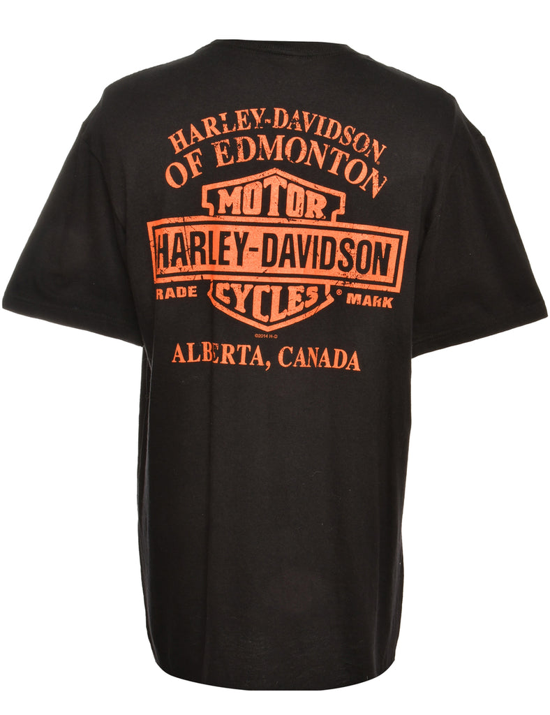 Harley Davidson Black Printed T-shirt - L