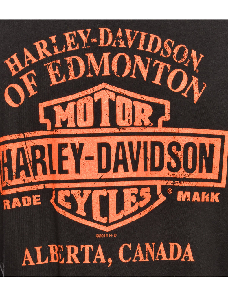 Harley Davidson Black Printed T-shirt - L