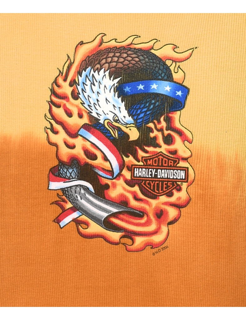 Harley Davidson Yellow & Orange Tie-Dye Vest - S