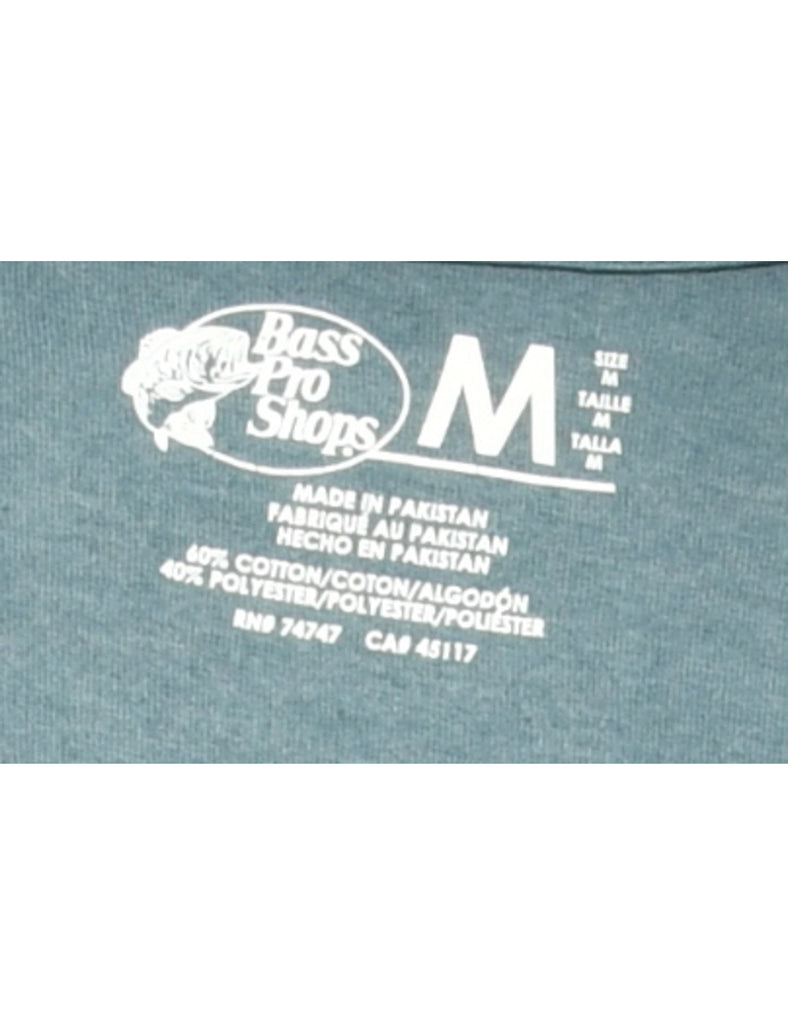 Mid Wash Blue Printed T-shirt - M