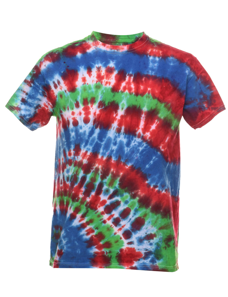 Multi-Colour Tie Dye Design T-Shirt - M