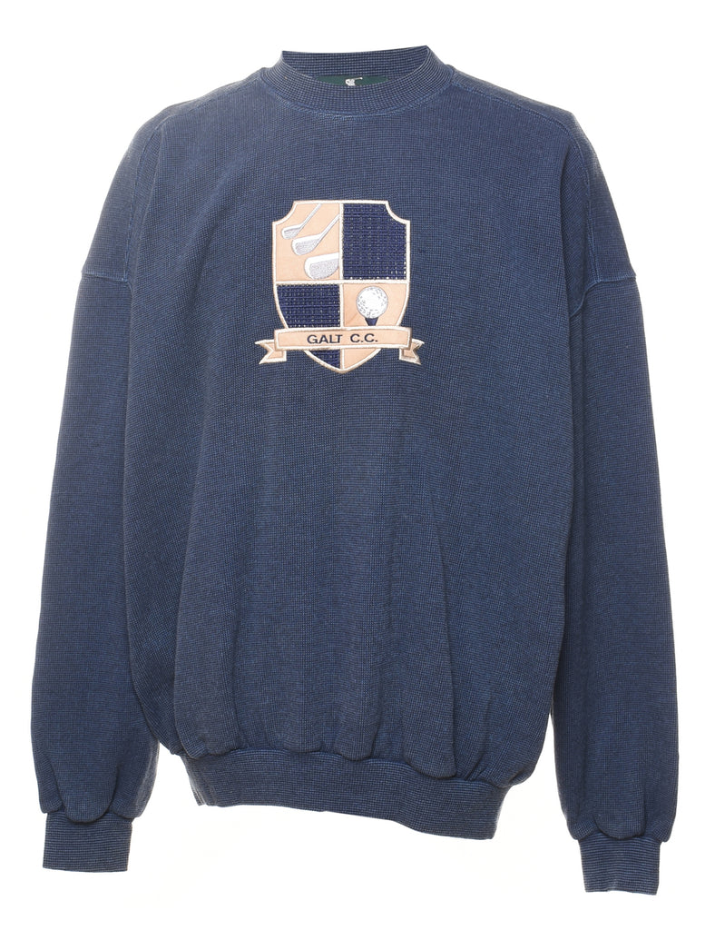 Navy Printed Sweatshirt - XL