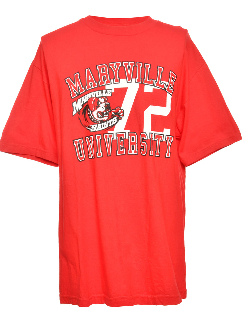 Saint Maryville Red Printed T-shirt - L