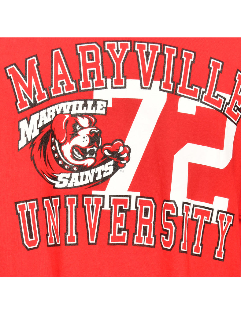 Saint Maryville Red Printed T-shirt - L