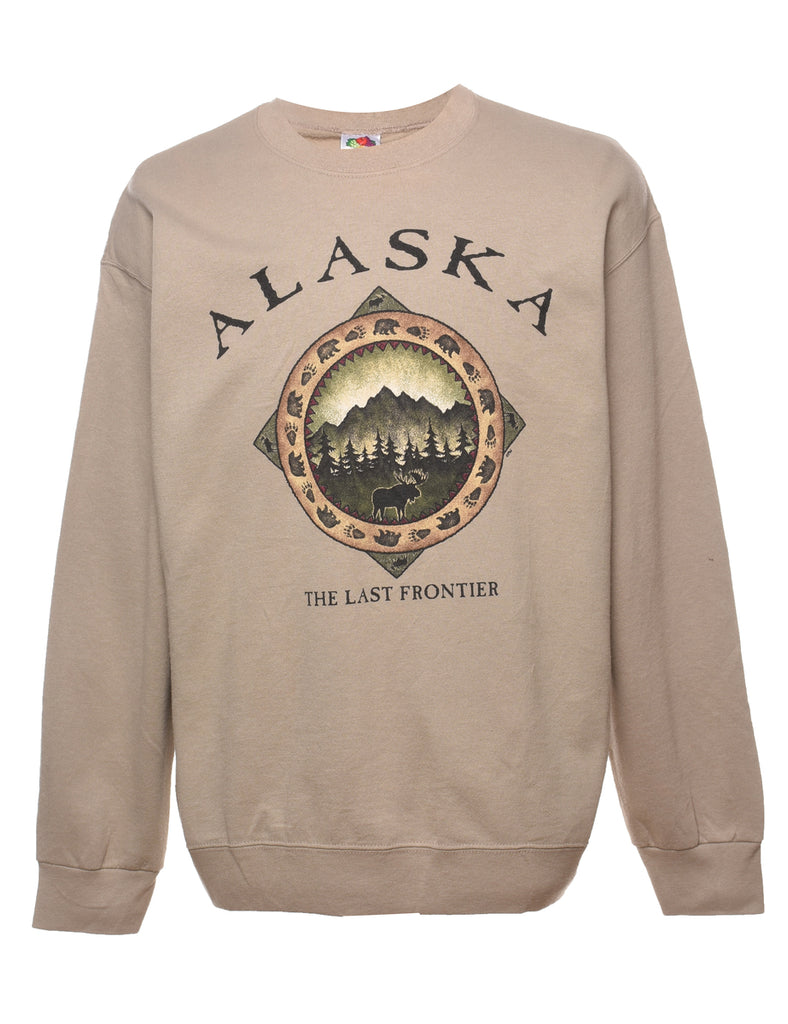 Tan Alaska Printed Sweatshirt - L