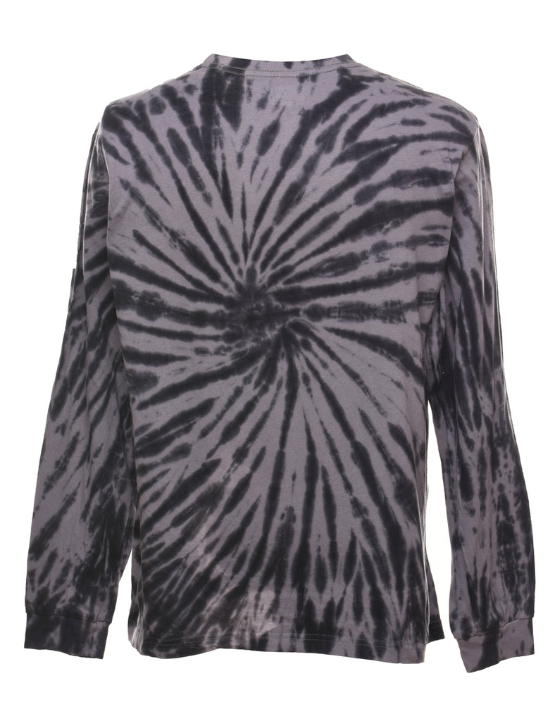 Tie Dye Long Sleeve Tiger Design Animal T-shirt - L