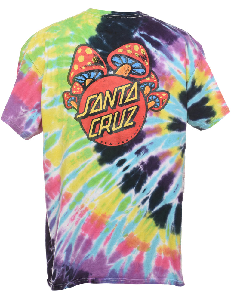Tie Dye Multi-Colour Santa Cruz Printed T-shirt - L