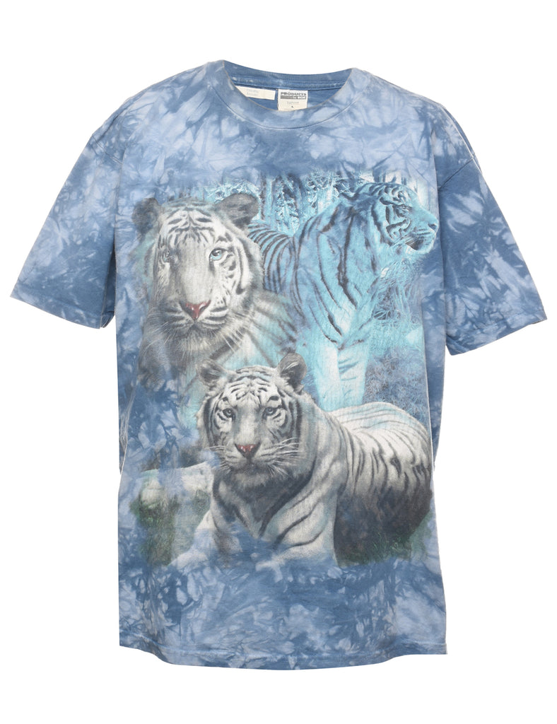 White Tiger Design The Mountain T-Shirt - L