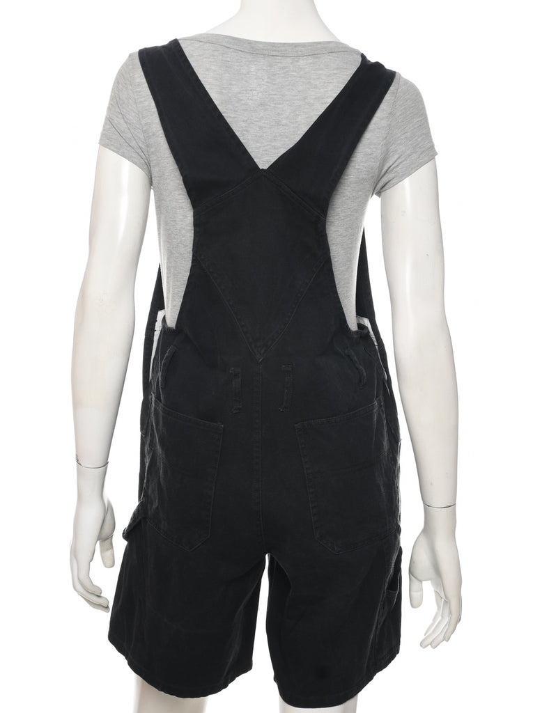Black Cropped Dungarees - W32 L8