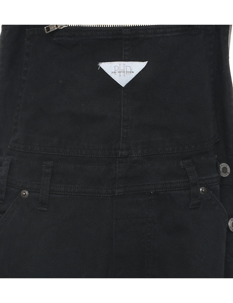 Black Cropped Dungarees - W32 L8