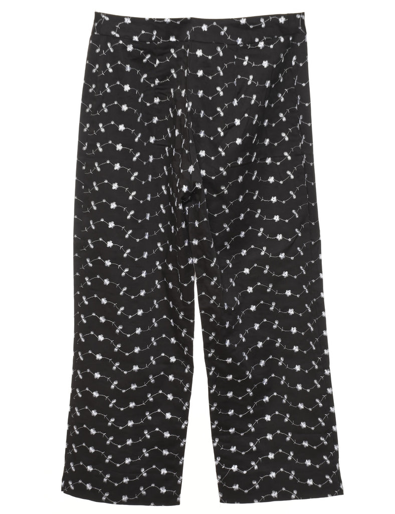 Black Embroidered Trousers - W27 L23