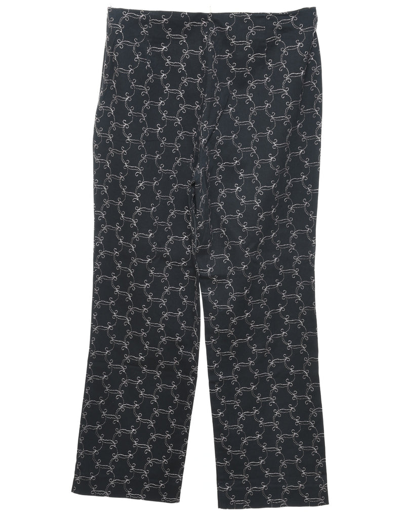 Black Embroidered Trousers - W30 L29