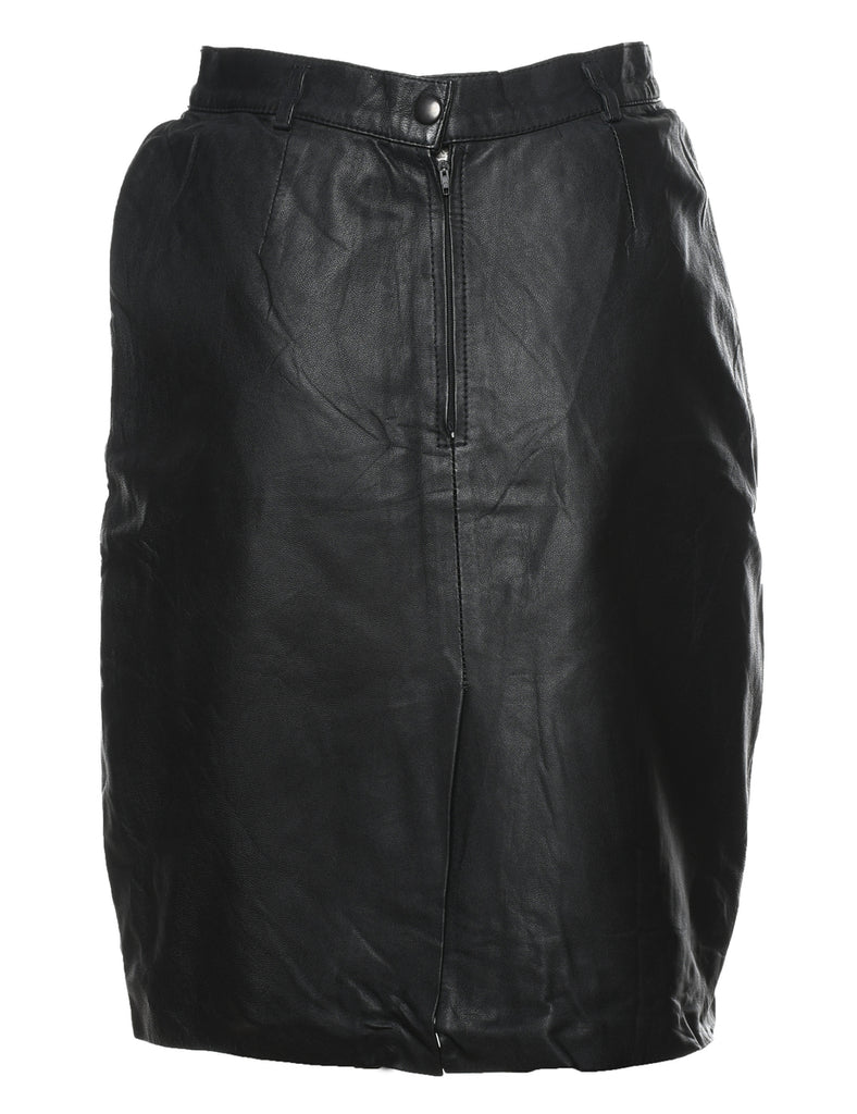 Black Leather Skirt - XS