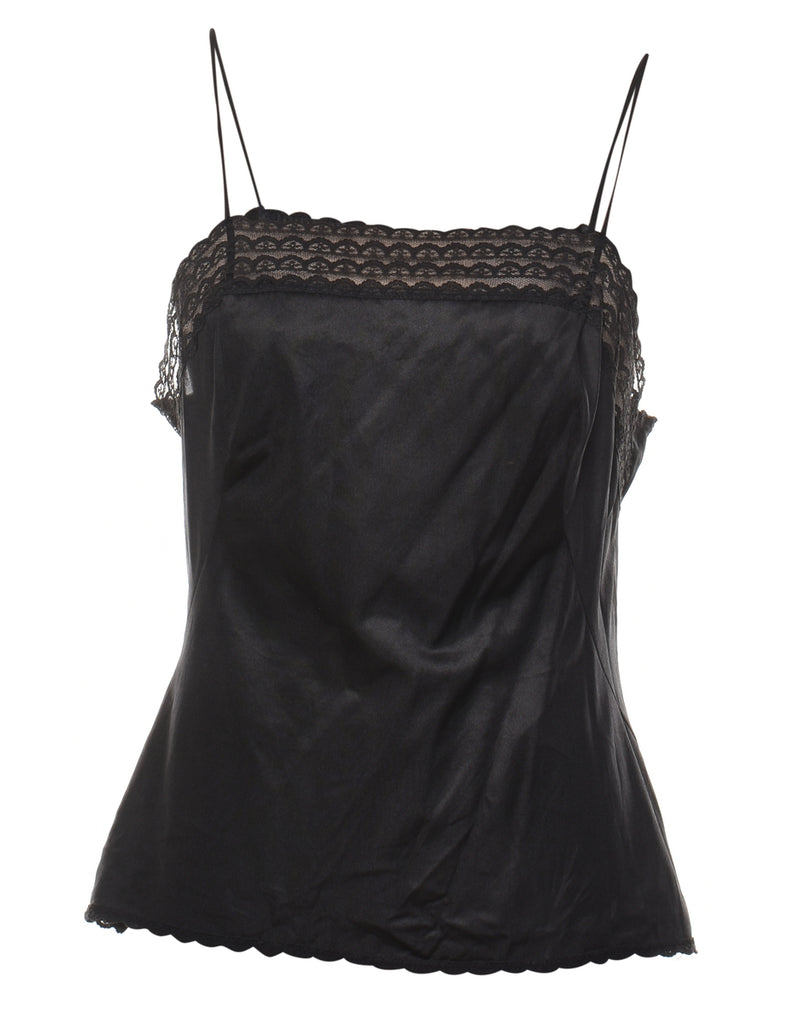 Black Strappy Lace Camisole - S