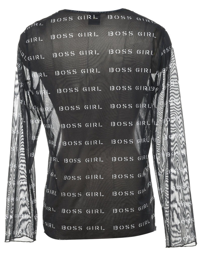 Boss Girl Sheer Printed Top - M