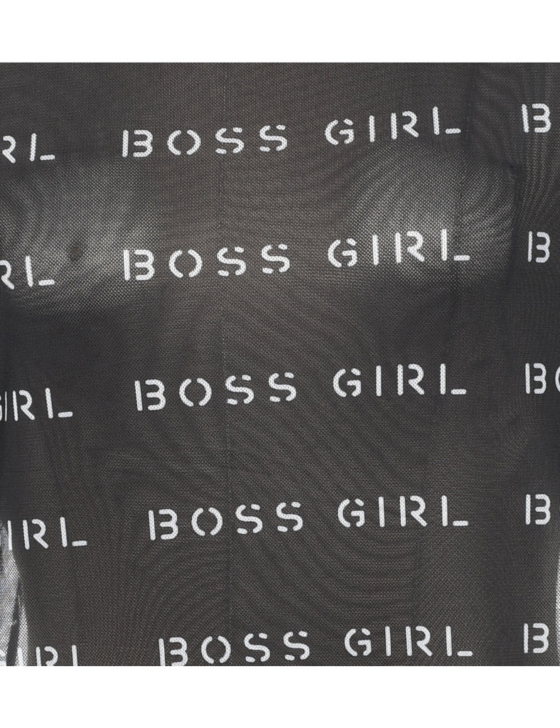Boss Girl Sheer Printed Top - M