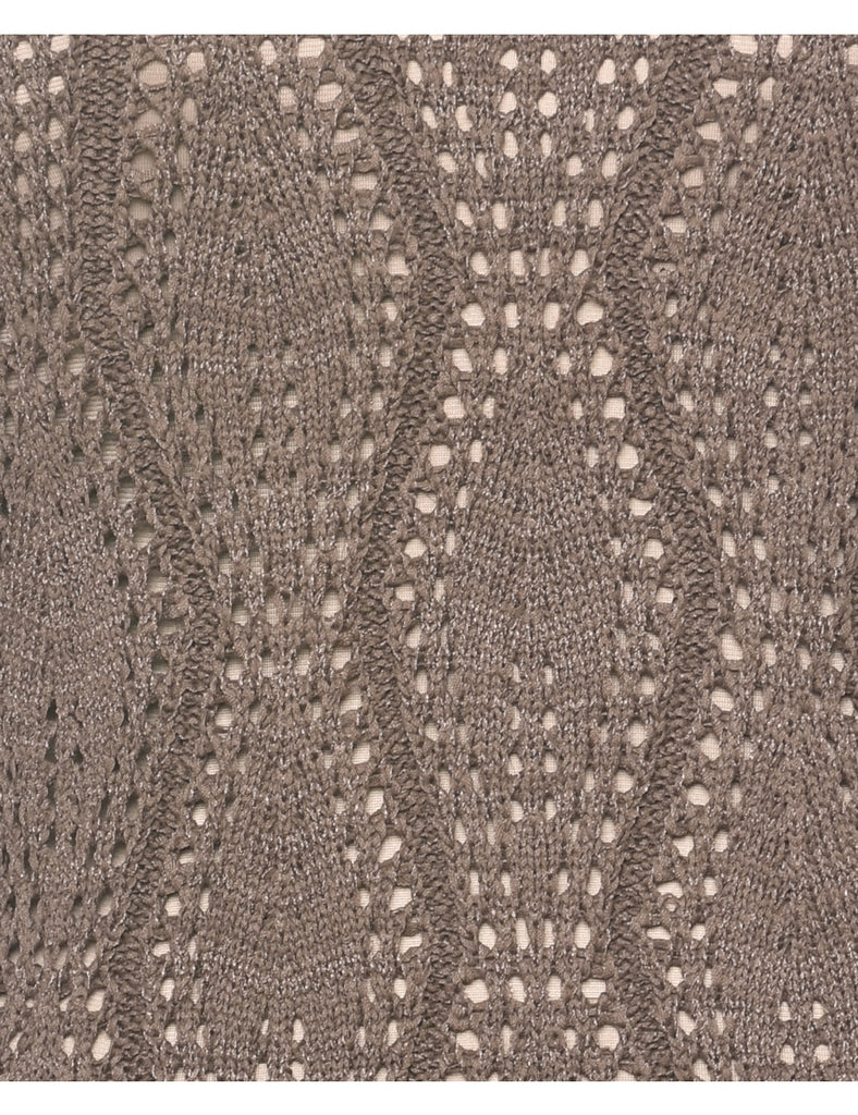 Brown Crochet Jumper - M