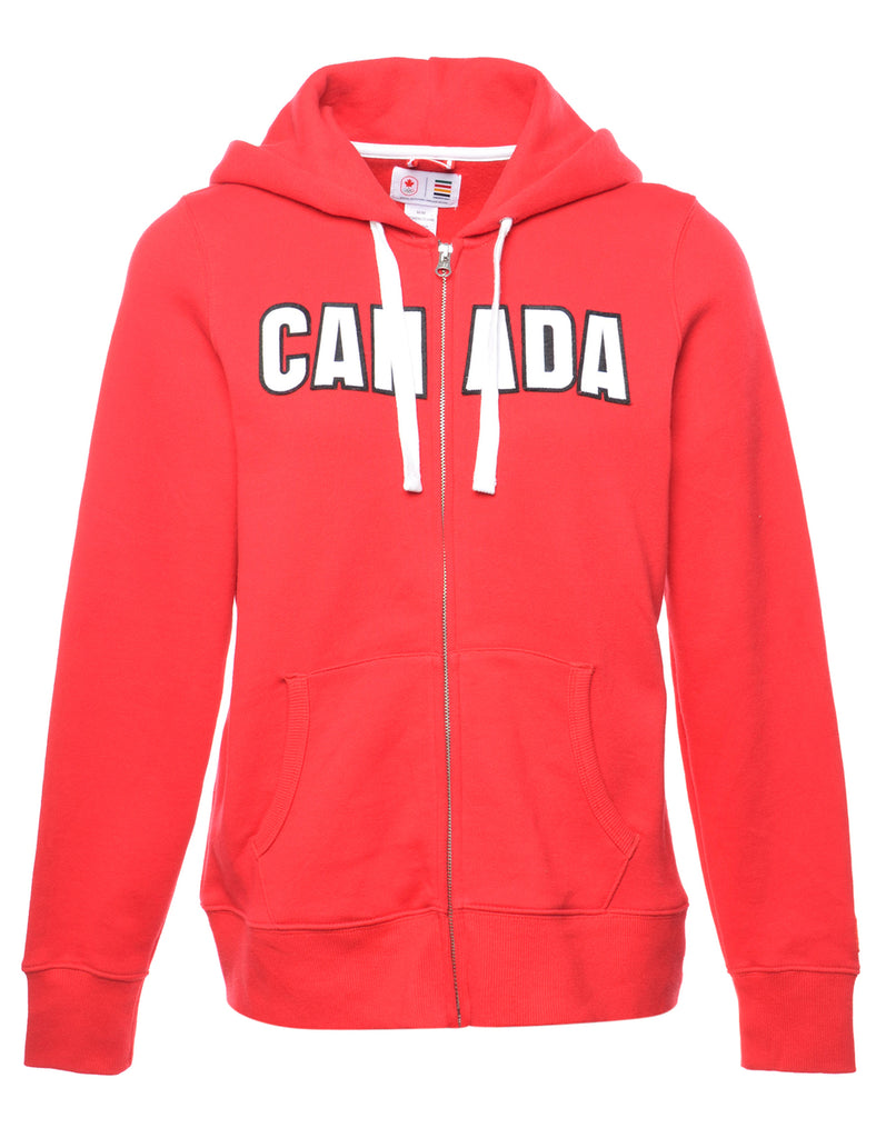 Canada Printed Red Hoodie - M