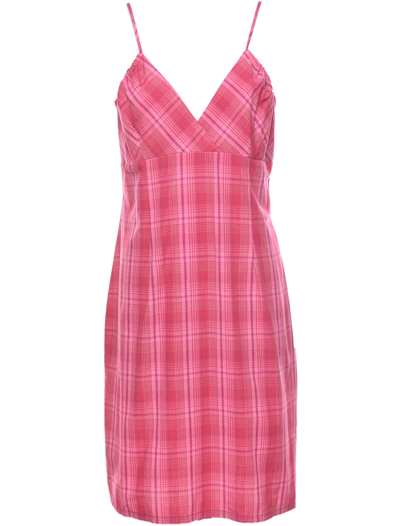 Checked Pink Dress - L