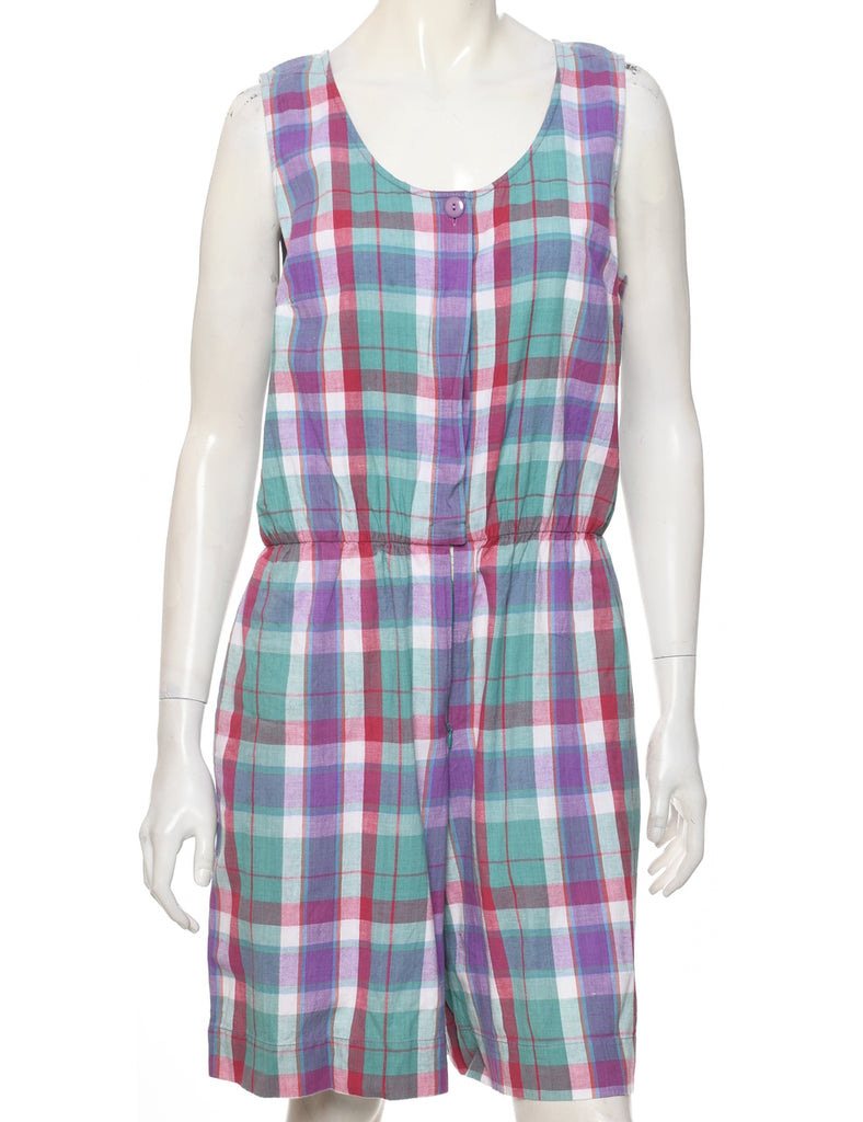 Checked Playsuit - M