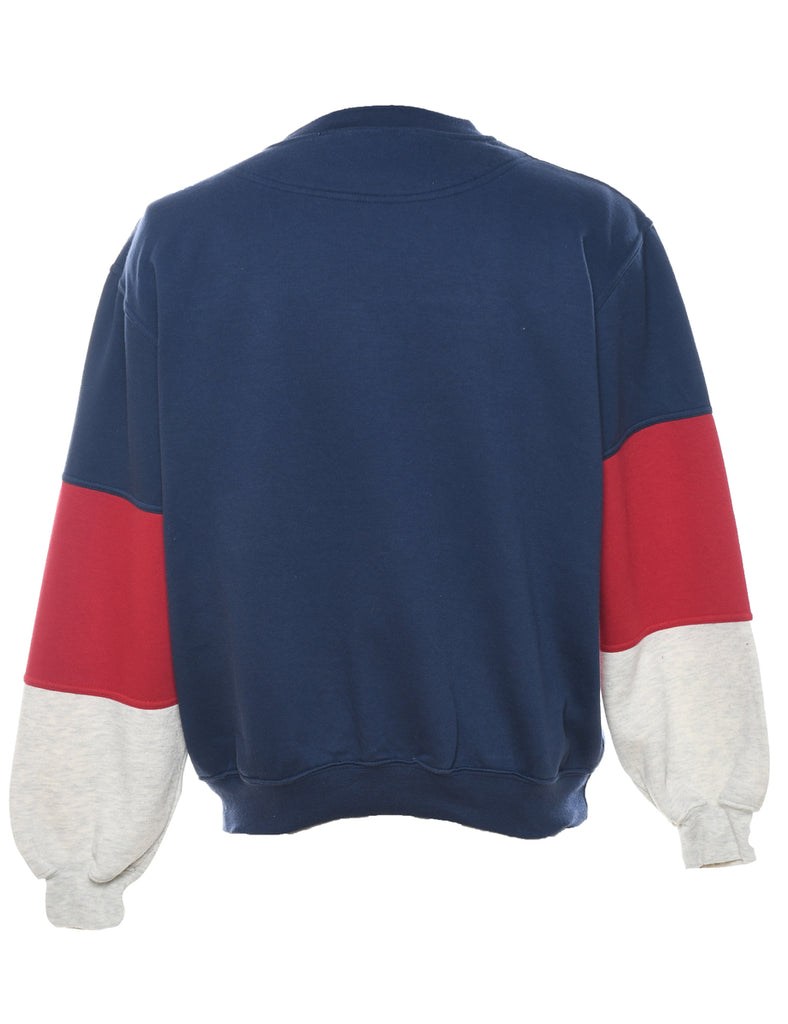 Colour Block Blue, Red & White Sweatshirt - L