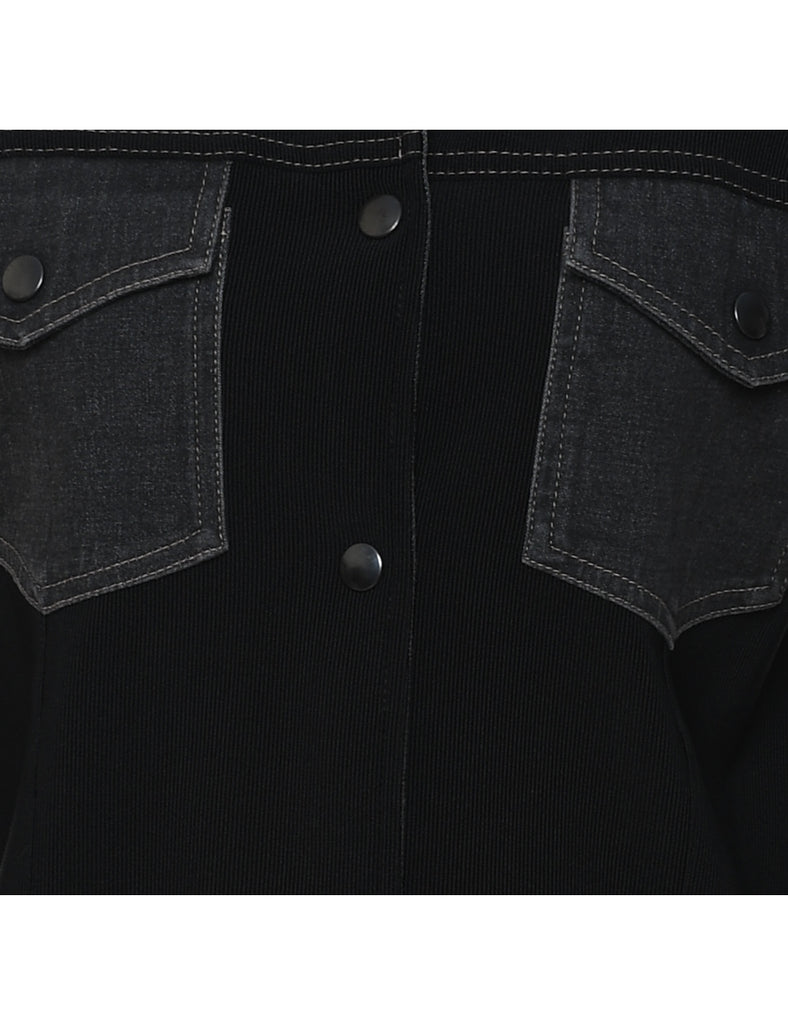 Cropped Black & Grey Utility Jacket - M