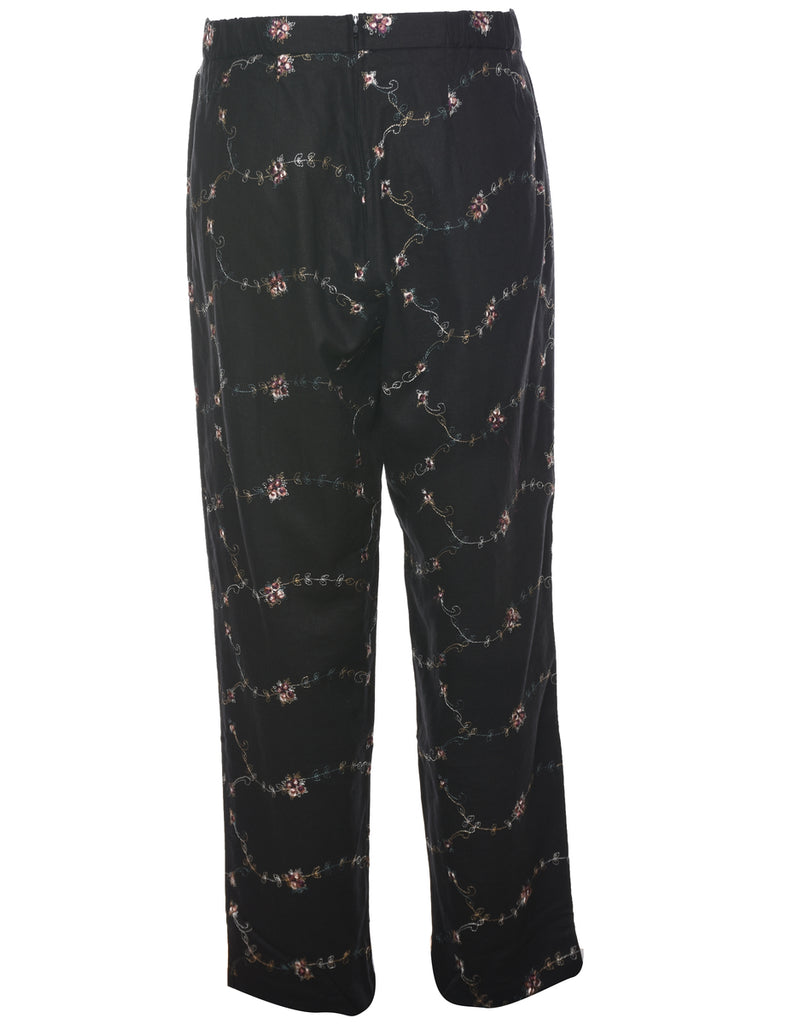 Embroidered Floral Trousers - W28 L28