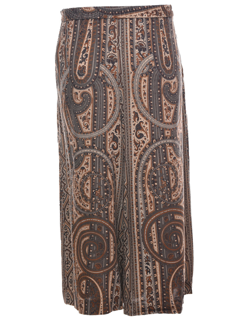 Flared Leg Paisley Printed Trousers - W24 L21