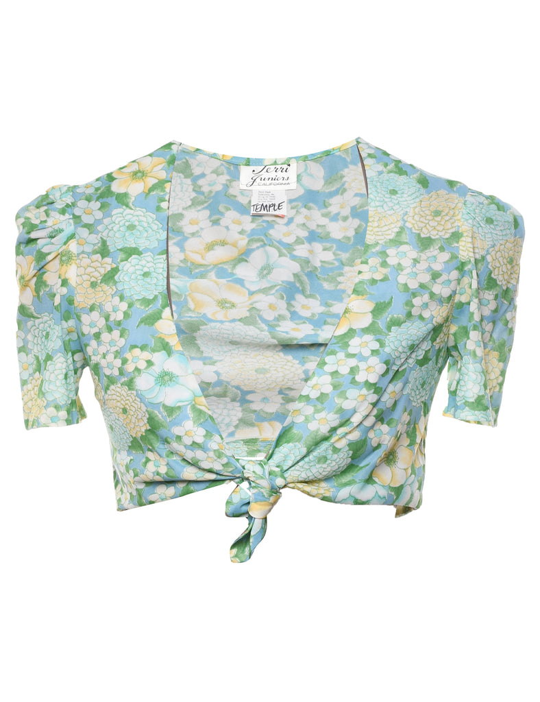 Floral Cropped Blouse - M