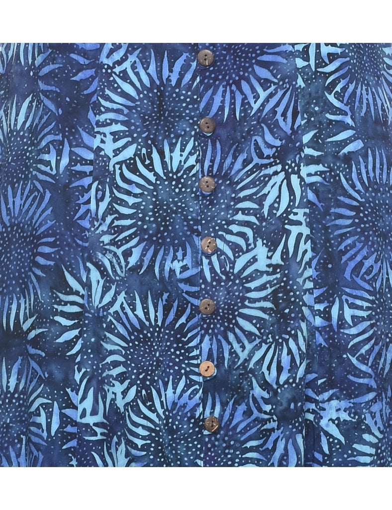 Floral Pattern Maxi Dress - L
