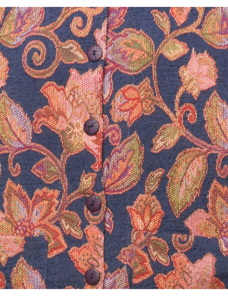 Floral Pattern Multi-Colour Tapestry Jacket - L