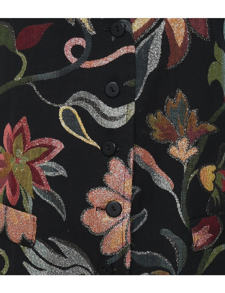 Floral Pattern Multi-Colour Waistcoat - M