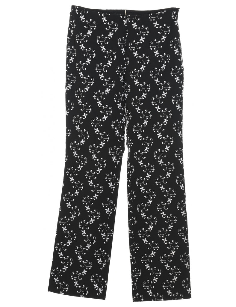 Floral Print Embroidered Trousers - W26 L30