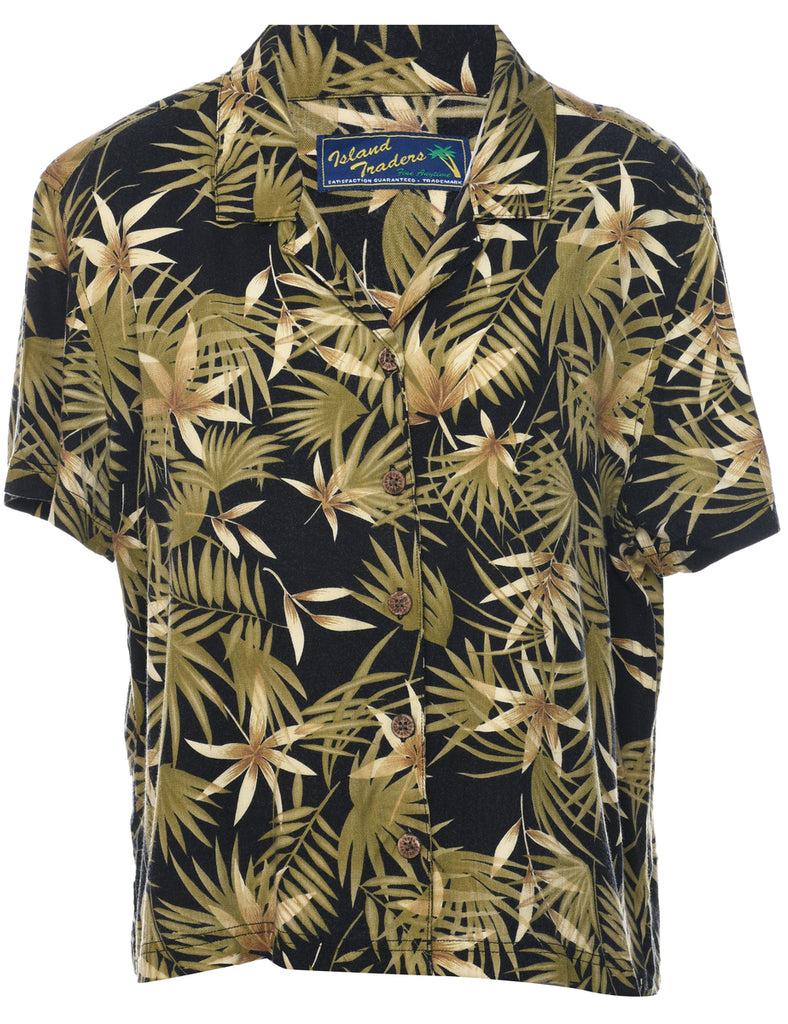Floral Print Hawaiian Shirt - L