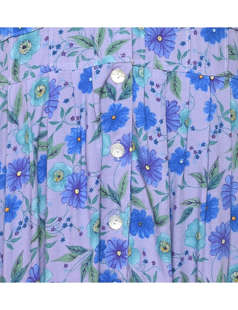 Floral Print Shirt Dress - XL
