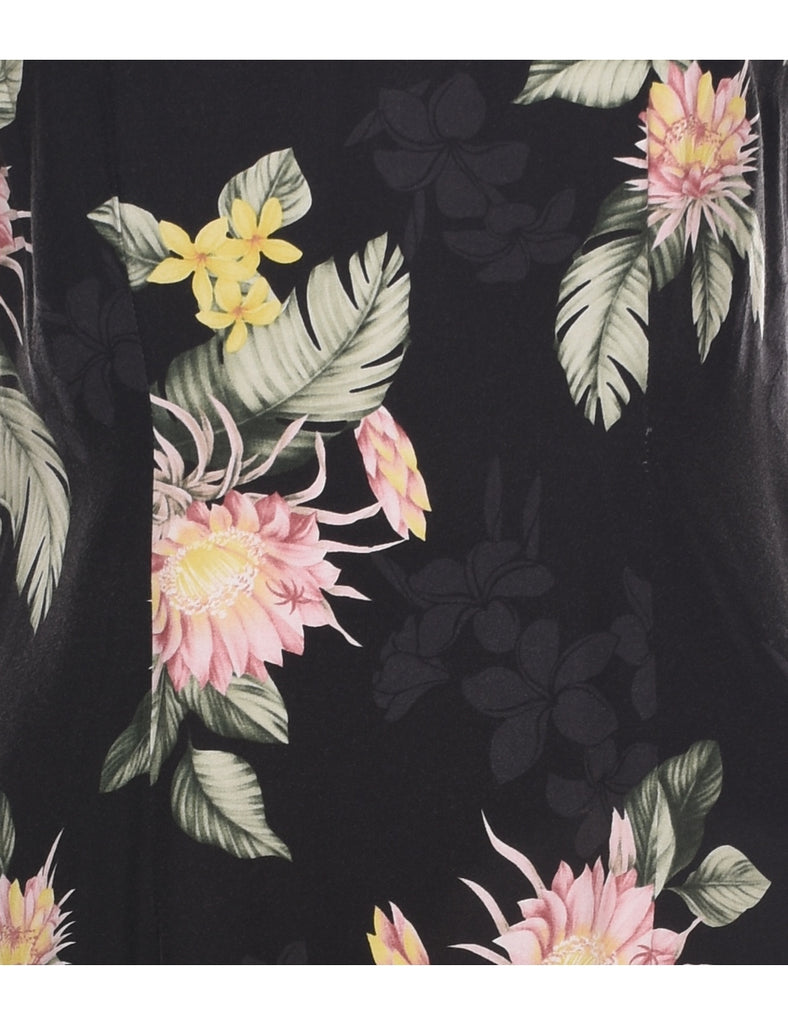 Floral Print Sleeveless Dress - L