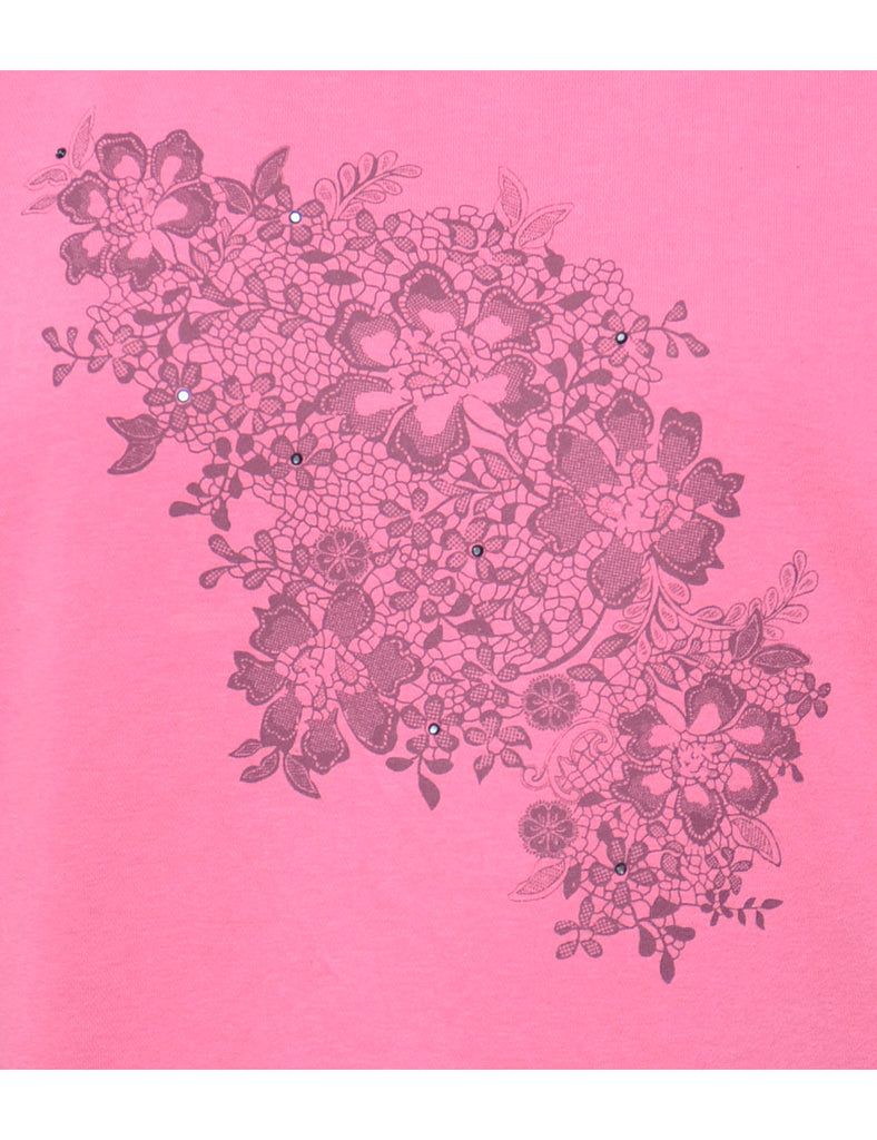 Floral Printed Sweatshirt - S
