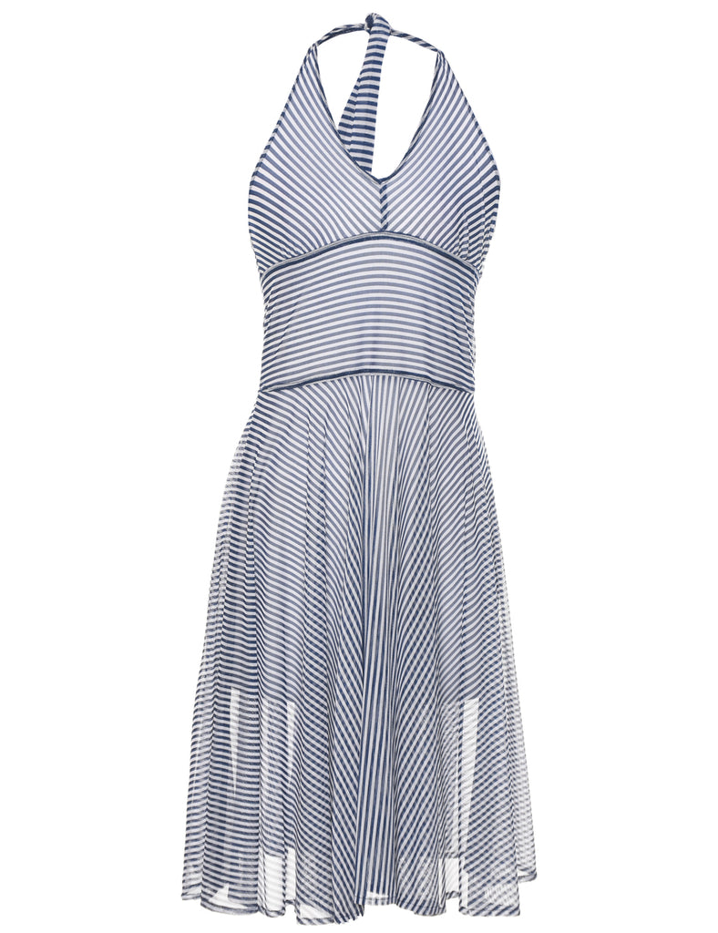 Halter Striped Pattern Dress - S
