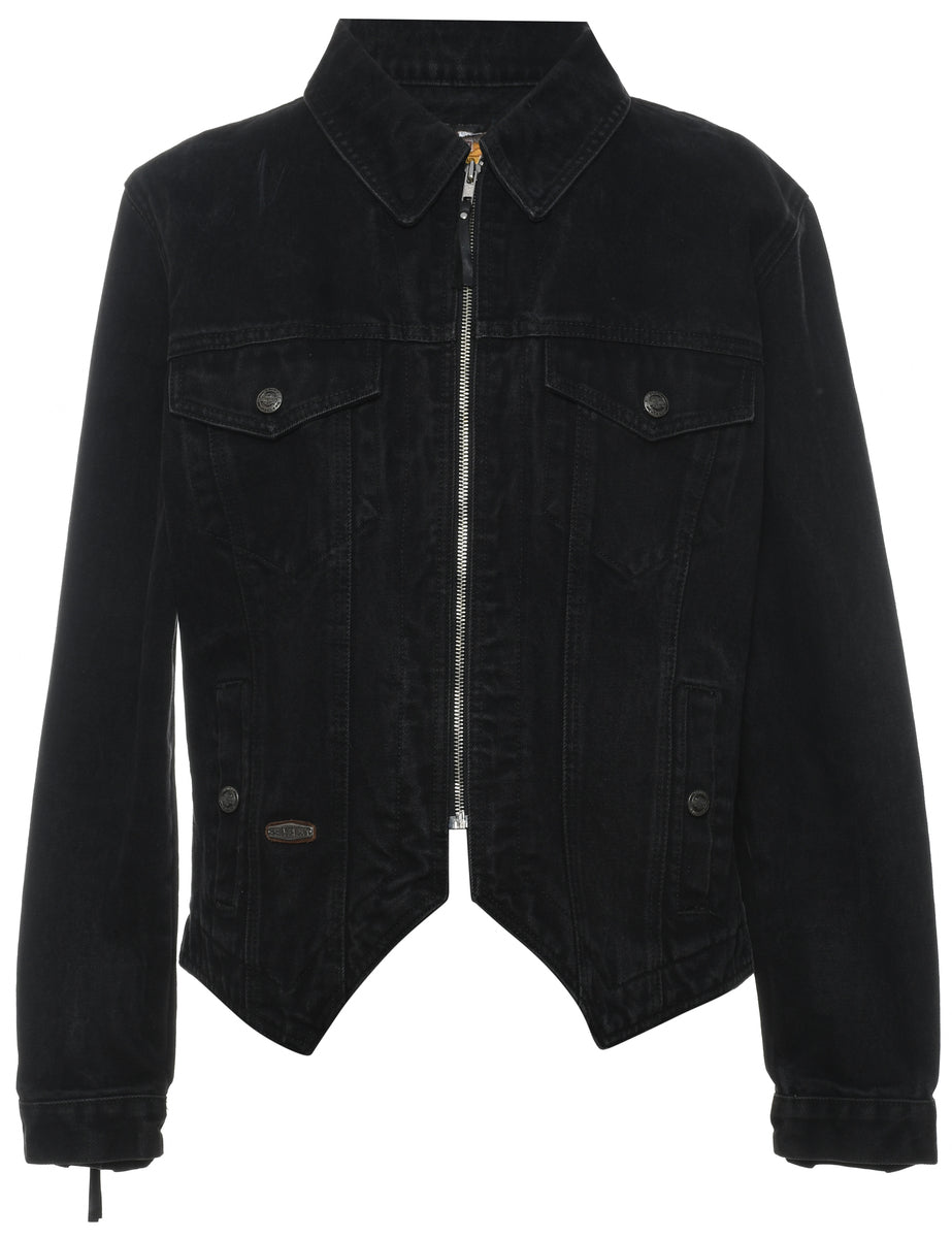 Women's Harley Davidson Harley Davidson Black ZipFront Denim Jacket