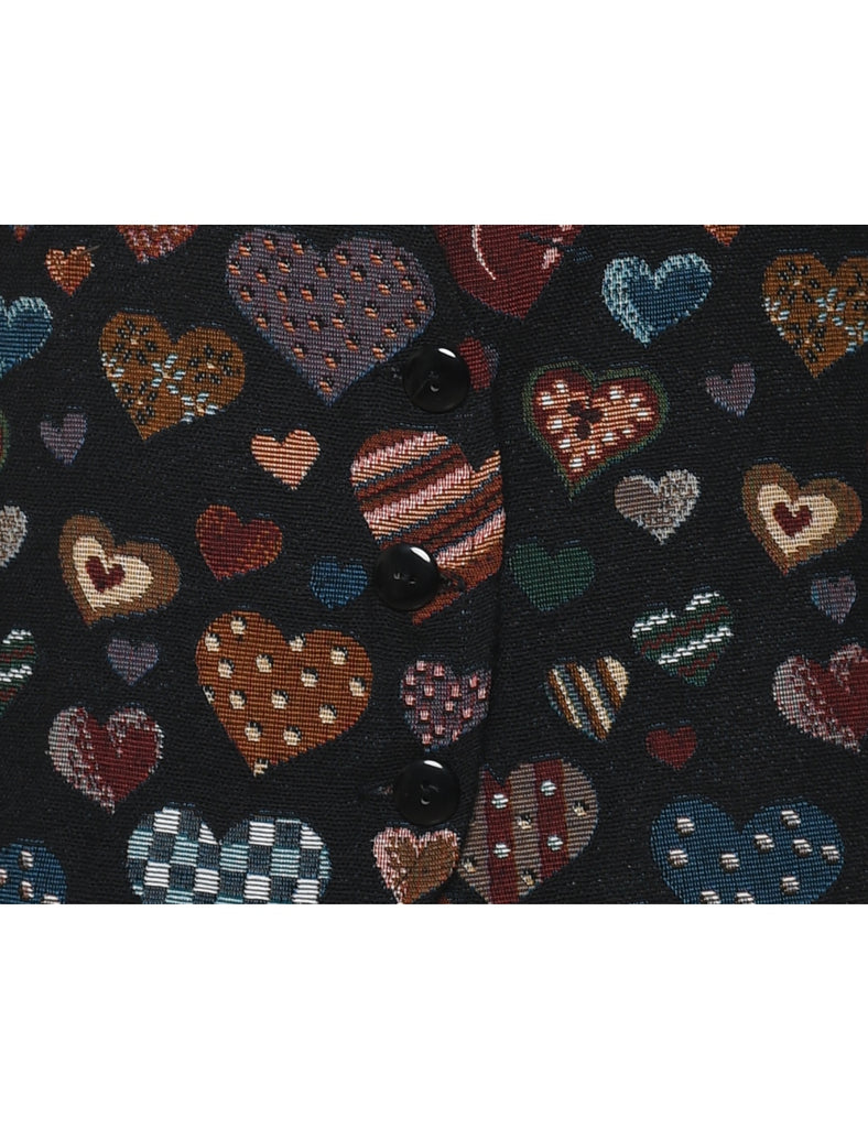 Heart Design Multi-Colour Waistcoat - M