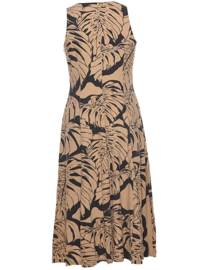 Leafy Print Dress - M
