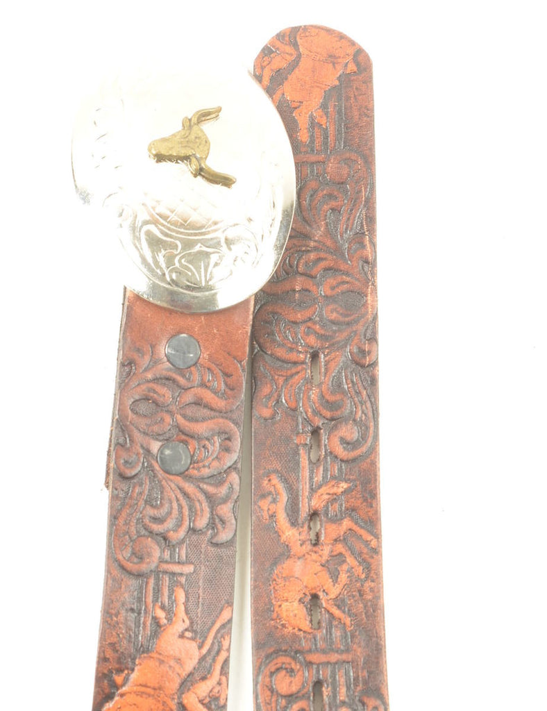 Leather Brown Waist Belt - S