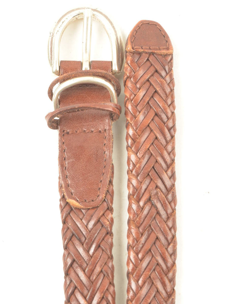 Leather Brown Woven Belt - M