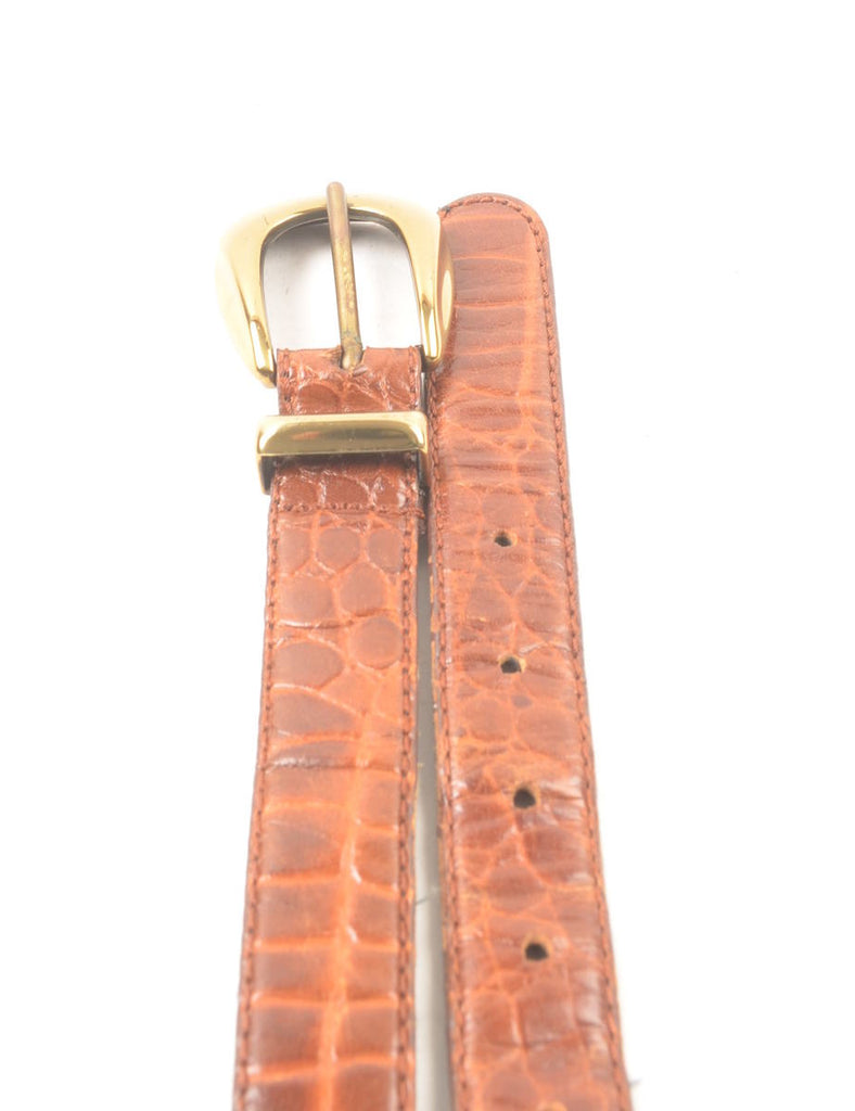 Leather Snakeskin Pattern Waist Belt - M