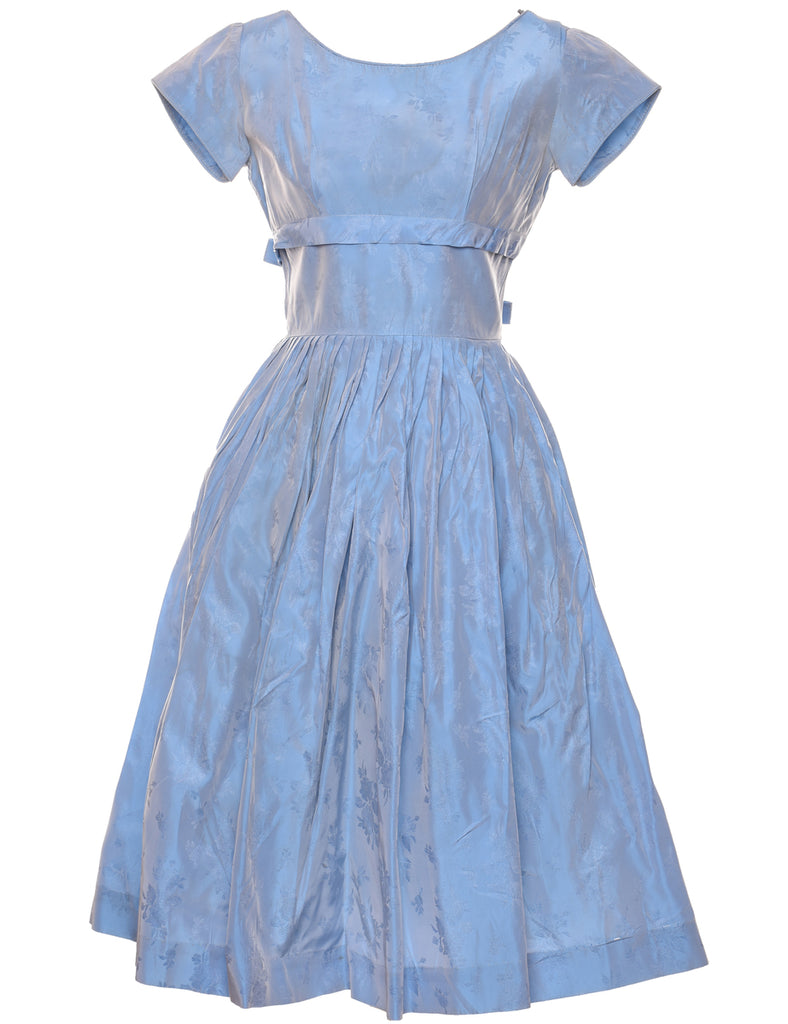 Light Blue Metallic 1950s Dress  - M