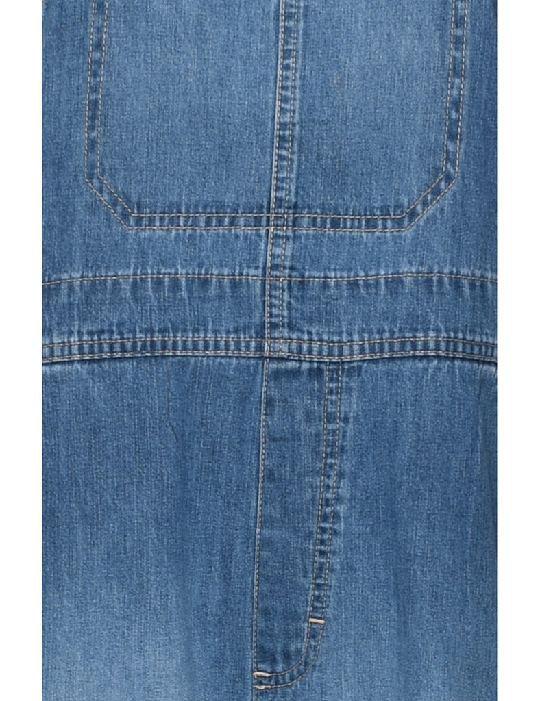 Light Wash Cropped Dungarees - W34 L6