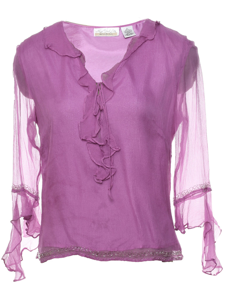 Lilac Silk Top - S