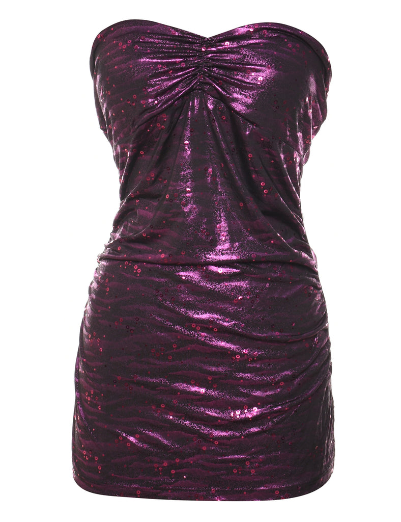 Metallic Finish Strapless Party Top - S