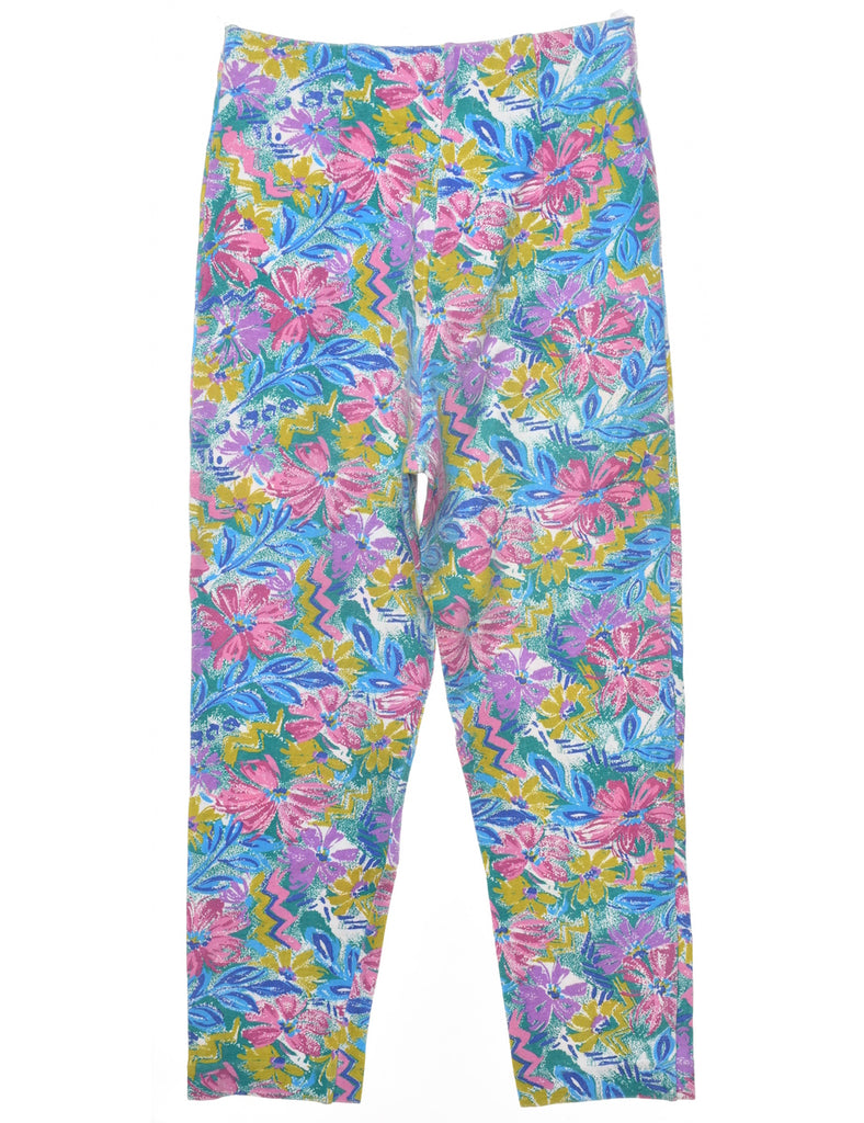 Multi-colour Floral Print Trousers - W24 L24
